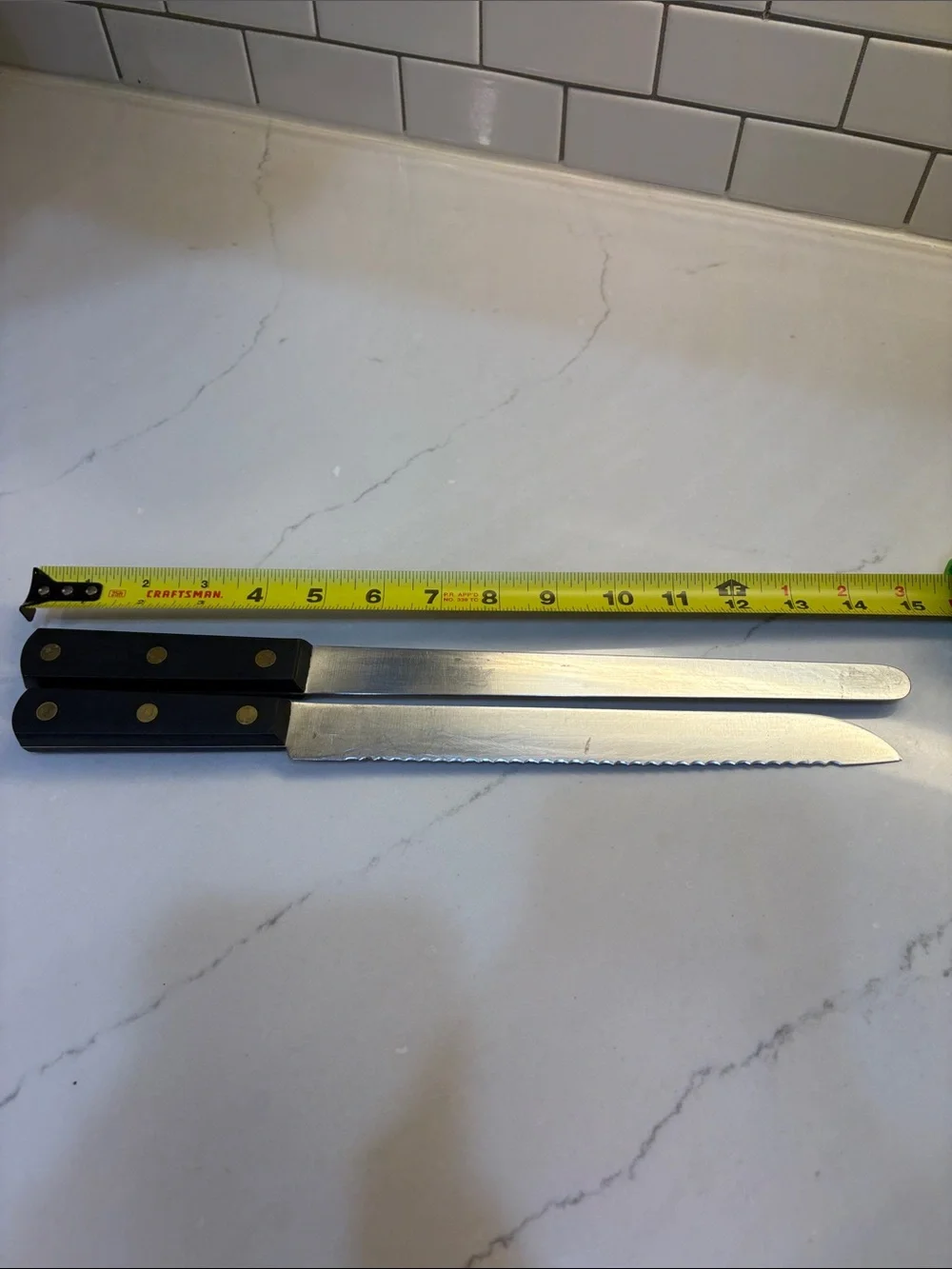 Sabatier Elephant round tip slicer and serrated bread knife